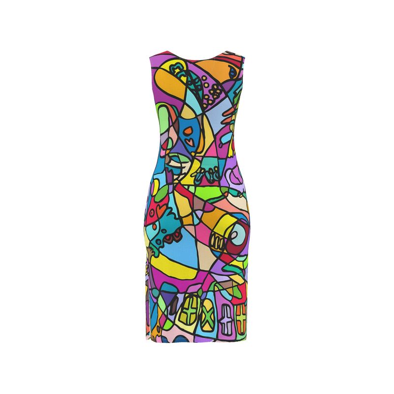 Abstract Kaleidoscope Midi Dress